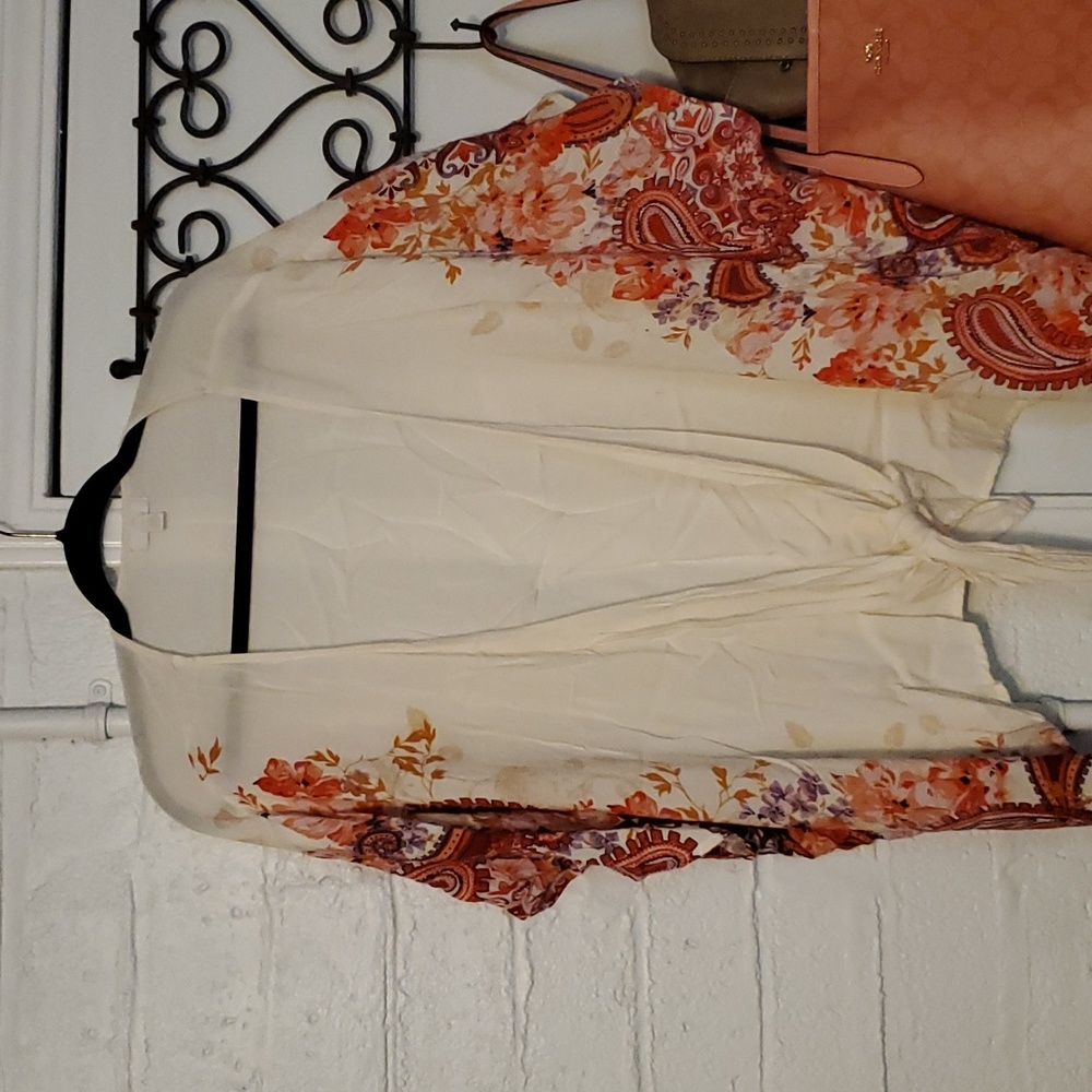 Tie front floral top